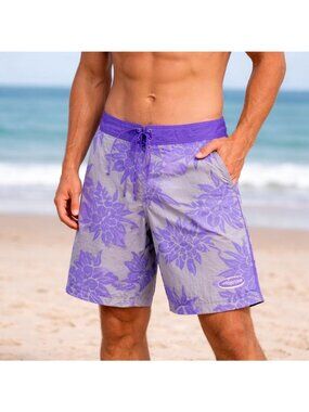 Patagonia Floral Board Shorts Men’s 32 Purple Gray Swim Trunks Surf Beach Patalo